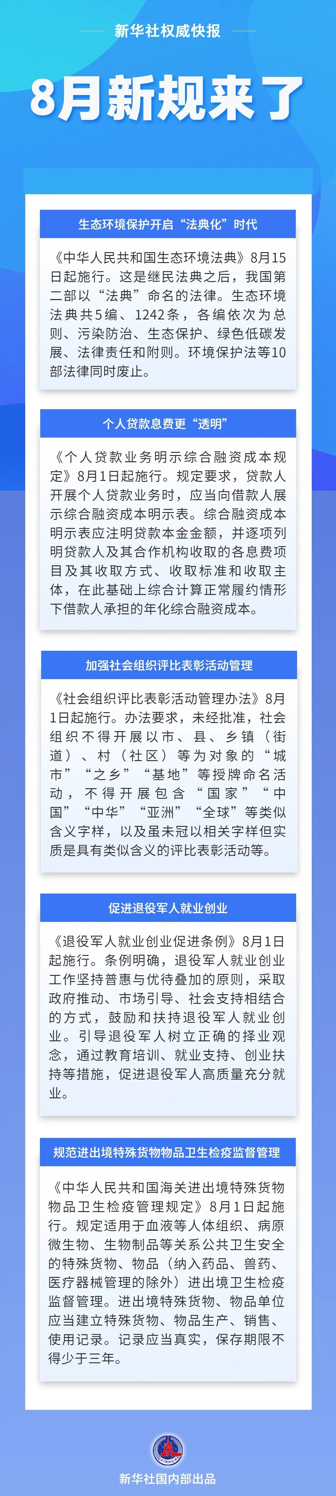8月新规，来了