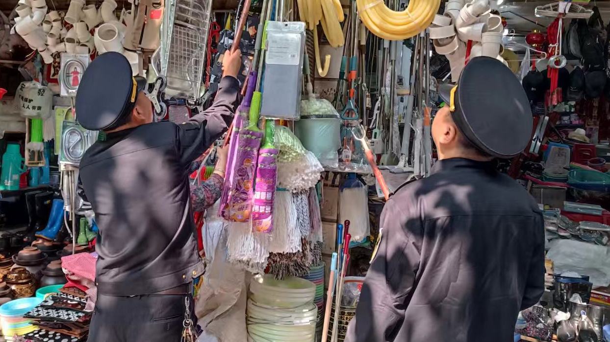 天星桥街道综合行政执法大队在柑子村支路开展集中整治行动