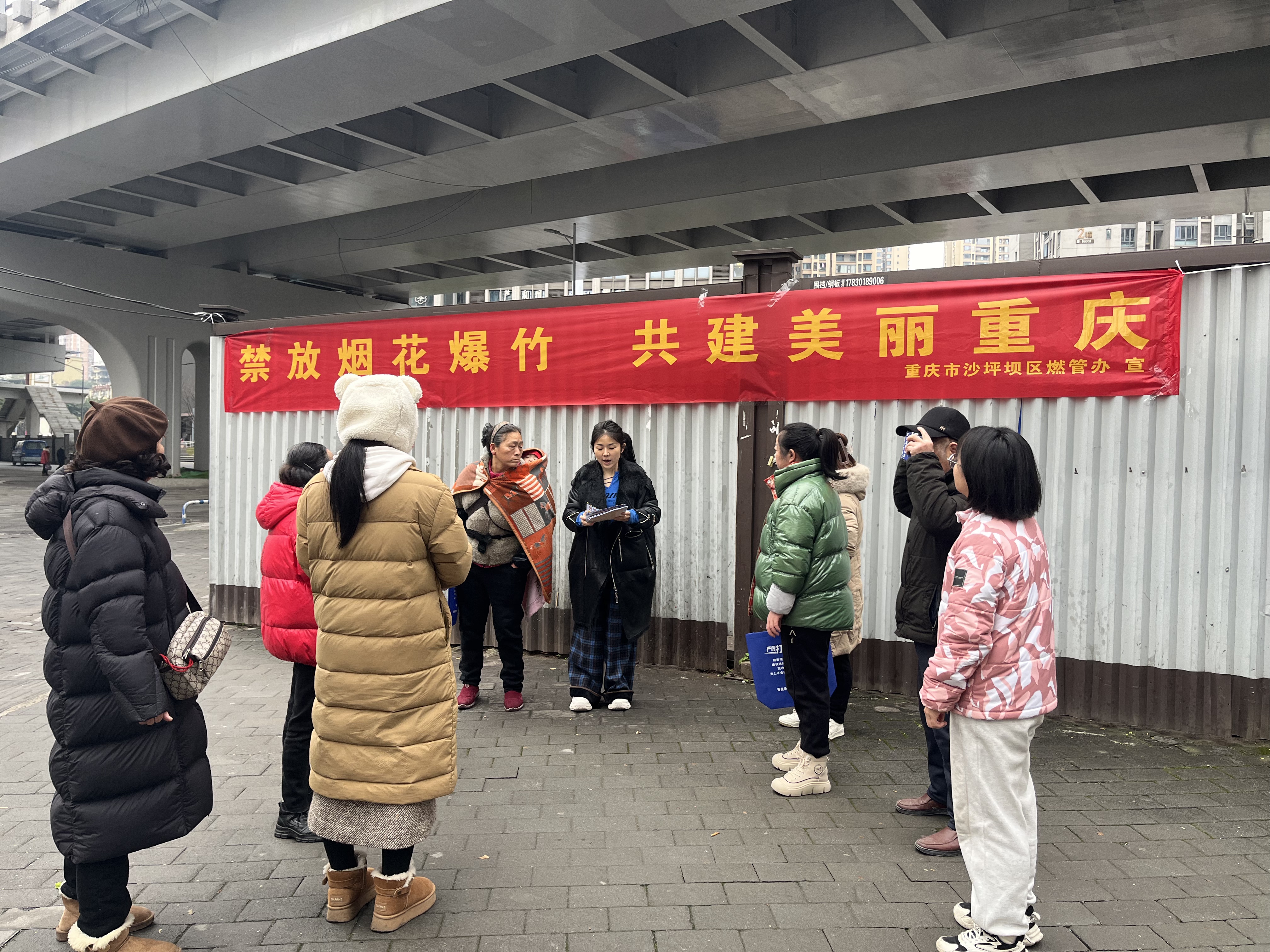 天星桥街道梨树湾社区开展 “禁放烟花爆竹，共建美丽重庆”主题宣传活动